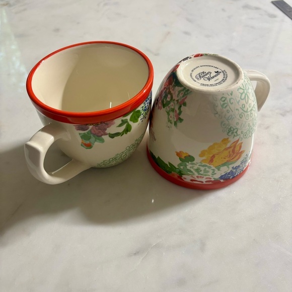 Set of 2 Pioneer Woman china mugs in flea market Country Garden floral pattern - Picture 4 of 9